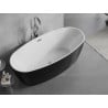 Mexen Lira freistehende Badewanne Muster 170 x 80 cm, weiß/schwarz, Überlauf Chrom - 52831708075-01