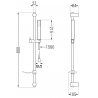 Mexen DF77 schiebbares Duschset, schwarz - 785774582-70