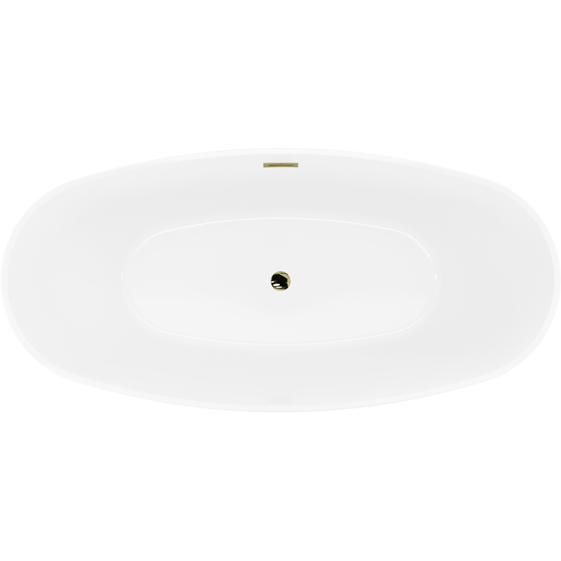 Mexen Lira freistehende Badewanne Modell 170 x 80 cm, weiß/schwarz, Überlauf gold - 52831708075-50