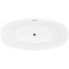 Mexen Lira freistehende Badewanne Modell 170 x 80 cm, weiß/schwarz, Überlauf gold - 52831708075-50