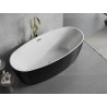 Mexen Lira freistehende Badewanne Modell 170 x 80 cm, weiß/schwarz, Überlauf gold - 52831708075-50