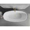 Mexen Lira freistehende Badewanne Muster 170 x 80 cm, weiß/schwarz, Überlauf gold gebürstet - 52831708075-55