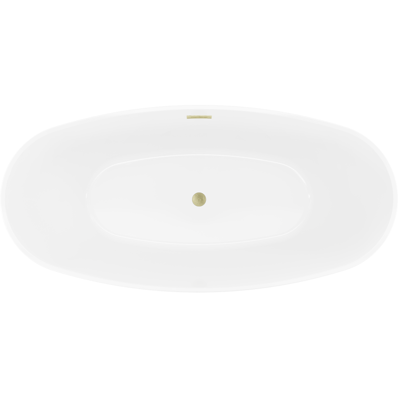 Mexen Lira freistehende Badewanne Muster 170 x 80 cm, weiß/schwarz, Überlauf gold gebürstet - 52831708075-55