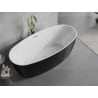Mexen Lira freistehende Badewanne Muster 170 x 80 cm, weiß/schwarz, Überlauf gold gebürstet - 52831708075-55