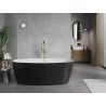 Mexen Lira freistehende Badewanne Muster 170 x 80 cm, weiß/schwarz, Überlauf gold gebürstet - 52831708075-55