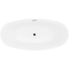 Mexen Lira freistehende Badewanne Muster 170 x 80 cm, weiß/schwarz, Überlauf Roségold - 52831708075-60
