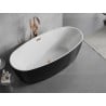 Mexen Lira freistehende Badewanne Muster 170 x 80 cm, weiß/schwarz, Überlauf Roségold - 52831708075-60