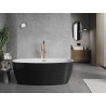 Mexen Lira freistehende Badewanne Muster 170 x 80 cm, weiß/schwarz, Überlauf Roségold - 52831708075-60
