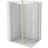 Mexen Mist Fünfeck-Duschkabine asymmetrisch schwenkbar 100 x 90 cm, transparent, gold gebürstet - 8A8-100-090-55-00