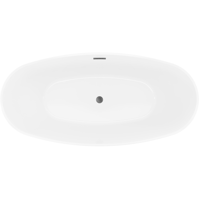 Mexen Lira freistehende Badewanne 170 x 80 cm, weiß/schwarz, schwarzer Überlauf - 52831708075-70