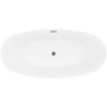 Mexen Lira freistehende Badewanne 170 x 80 cm, weiß/schwarz, schwarzer Überlauf - 52831708075-70