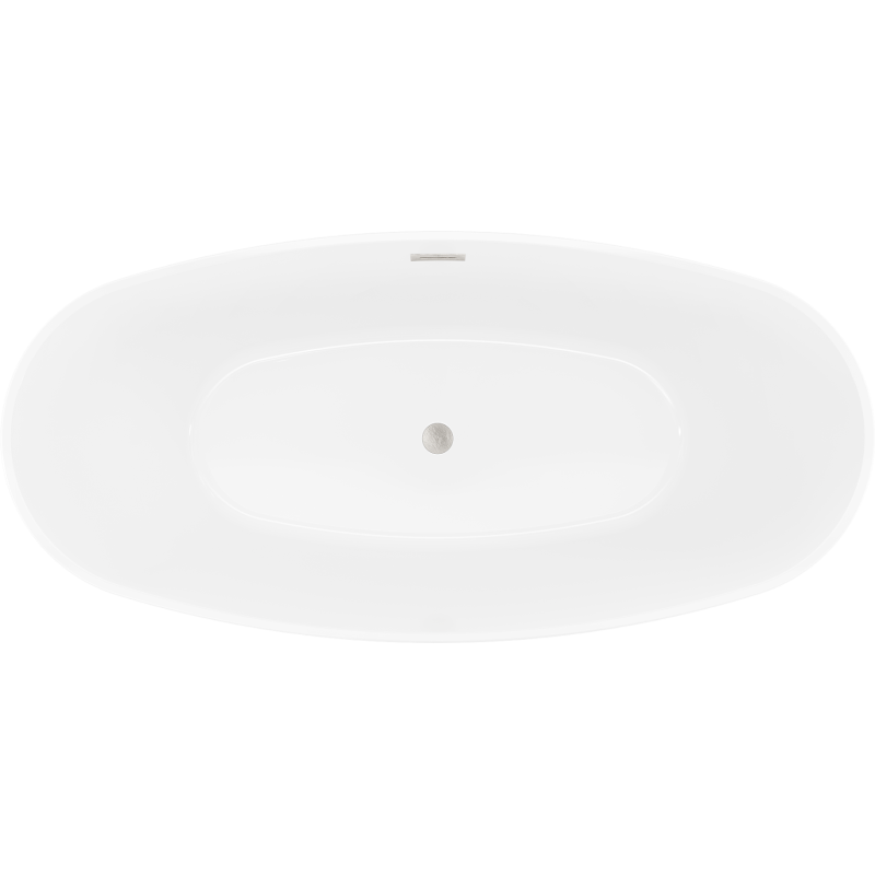 Mexen Lira freistehende Badewanne Muster 170 x 80 cm, weiß/schwarz, Überlauf gebürsteter Nickel - 52831708075-97