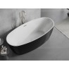 Mexen Lira freistehende Badewanne Muster 170 x 80 cm, weiß/schwarz, Überlauf gebürsteter Nickel - 52831708075-97