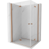 Mexen Mist-F Duo faltbare Duschkabine links 100 x 80 cm, transparent, gebürstetes Kupfer - 8A6-100L-080P-65-00