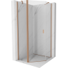 Mexen Mist fünfeckige Duschkabine mit Drehtür 100 x 100 cm, transparent, gebürstetes Kupfer - 8A8-100-100-65-00