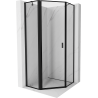 Mexen Mist fünfeckige Duschkabine schwenkbar links 80 x 80 cm, schwarzer Rahmen, schwarz - 8A8-080-080-70-70-L