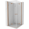 Mexen Mist-F Duo faltbare Duschkabine 85 x 85 cm, transparent, gebürstetes Kupfer - 8A6-085L-085P-65-00