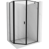 Mexen Mist asymmetrische Fünfeck-Duschkabine, links öffnend 80 x 90 cm, schwarzer Rahmen, schwarz - 8A8-080-090-70-70-L