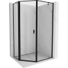 Mexen Mist asymmetrische, fünfeckige, linksschwingtür Dusche 80 x 90 cm, schwarzer Rahmen, schwarz - 8A8-080-090-70-70-L