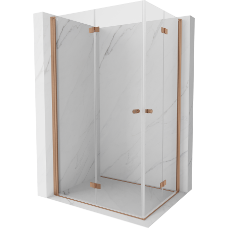 Mexen Mist-F Duo faltbare Duschkabine links 100 x 85 cm, transparent, gebürstetes Kupfer - 8A6-100L-085P-65-00