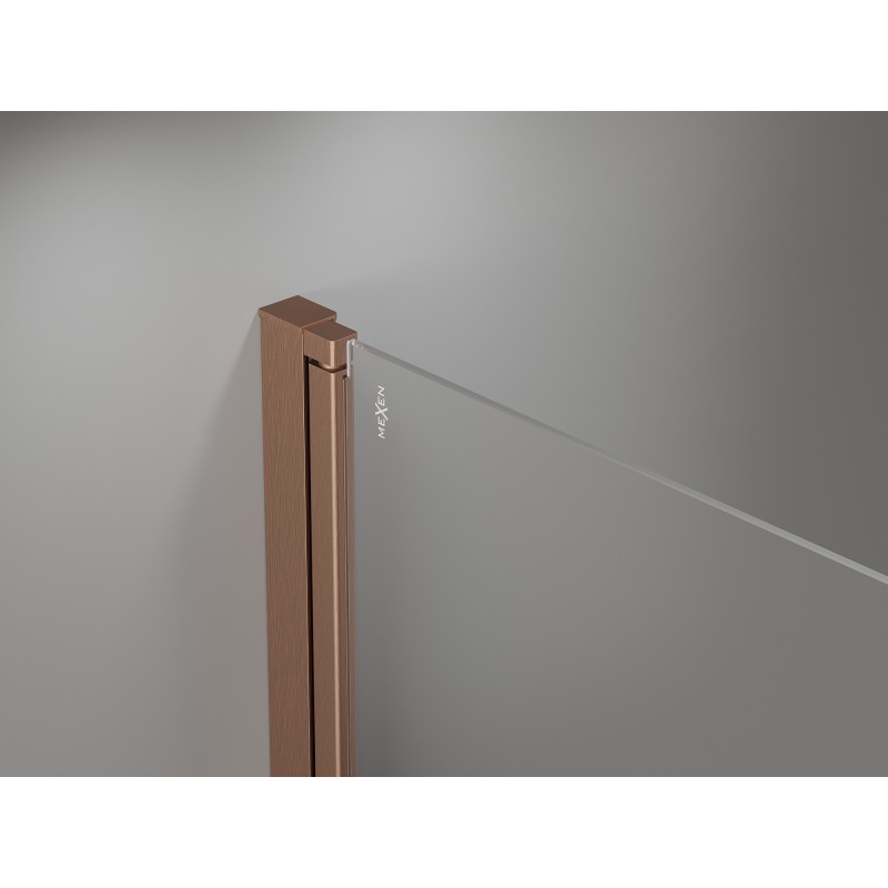 Mexen Mist-F Duo faltbare Duschkabine links 120 x 85 cm, transparent, gebürstetes Kupfer - 8A6-120L-085P-65-00