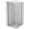 Mexen Mist-F Duo faltbare Duschkabine 90 x 90 cm, transparent, gebürstetes Kupfer - 8A6-090L-090P-65-00