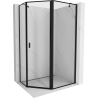 Mexen Mist asymmetrische, rechteckige, rechte Duschkabine, 90 x 80 cm, schwarzer Rahmen, schwarz - 8A8-090-080-70-70-P