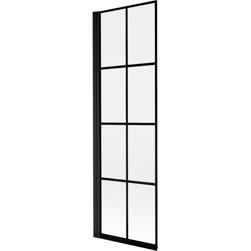 Mexen Mist Duschabtrennung 1-flügelig links 60 x 150 cm, schwarzes Gitter, schwarz - 8A9-060-001-70-77-L