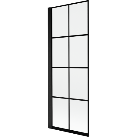 Mexen Mist Badewannenabtrennung 1-flügelig links 70 x 150 cm, schwarzes Gitter, schwarz - 8A9-070-001-70-77-L