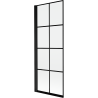 Mexen Mist Badewannenabtrennung 1-flügelig links 70 x 150 cm, schwarzes Gitter, schwarz - 8A9-070-001-70-77-L