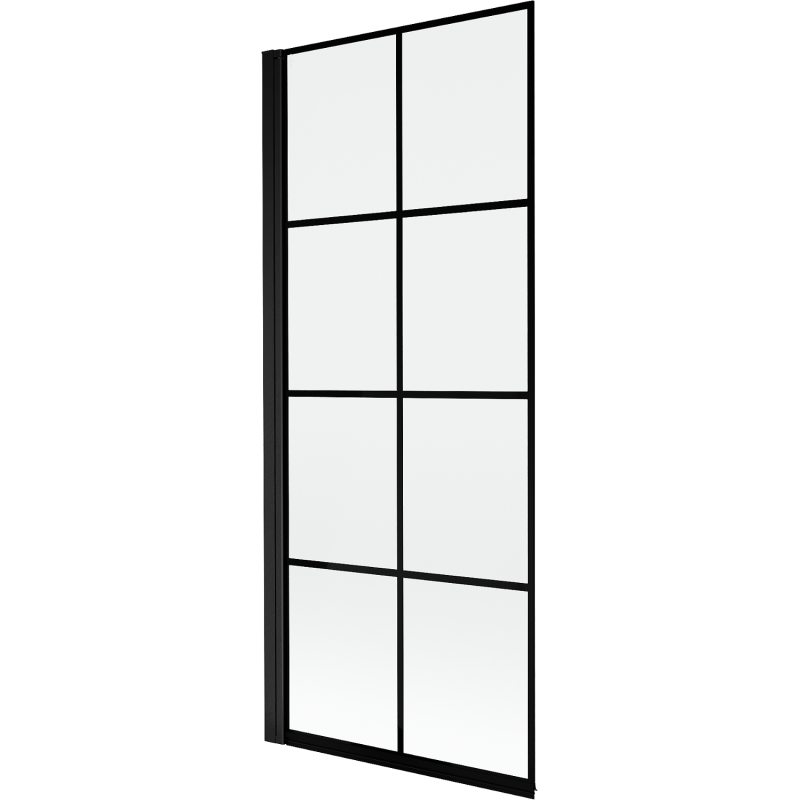 Mexen Mist Duschabtrennung 1-flügelig links 80 x 150 cm, schwarzes Gitter, schwarz - 8A9-080-001-70-77-L