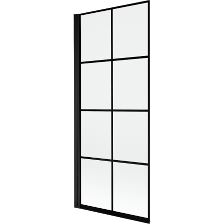 Mexen Mist Duschabtrennung 1-flügelig links 80 x 150 cm, schwarzes Gitter, schwarz - 8A9-080-001-70-77-L