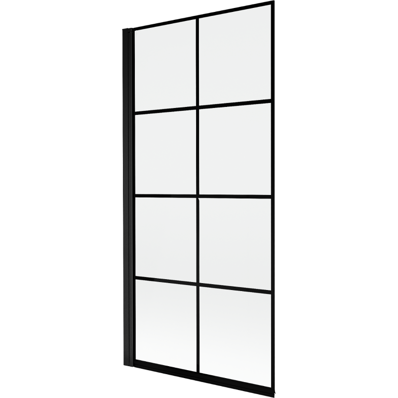 Mexen Mist Duschtrennwand 1-flügelig links 90 x 150 cm, schwarzes Gitter, schwarz - 8A9-090-001-70-77-L