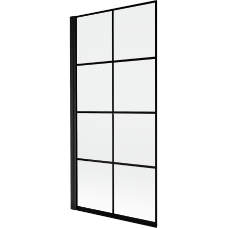 Mexen Mist Duschtrennwand 1-flügelig links 90 x 150 cm, schwarzes Gitter, schwarz - 8A9-090-001-70-77-L