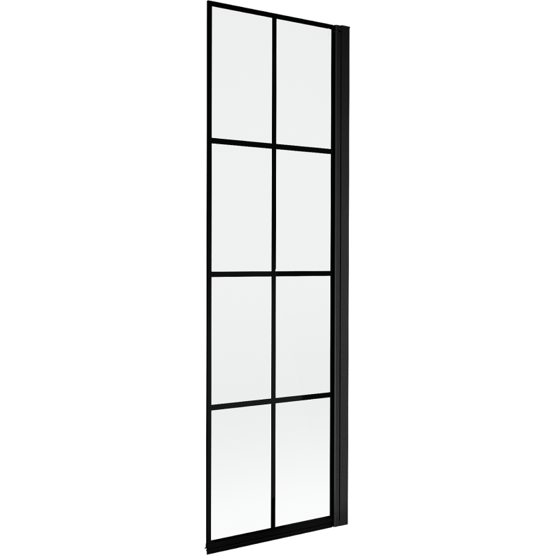 Mexen Mist Duschwand 1-flügelig rechts 60 x 150 cm, schwarzes Gitter, schwarz - 8A9-060-001-70-77-P