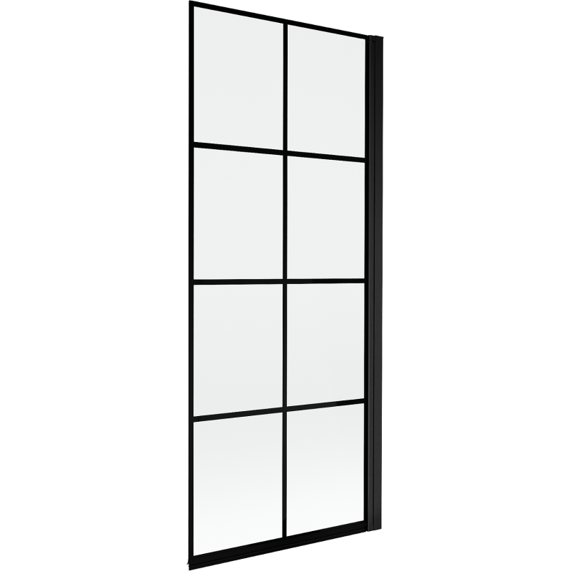Mexen Mist Duschabtrennung 1-teilig rechts 80 x 150 cm, schwarz kariert, schwarz - 8A9-080-001-70-77-P