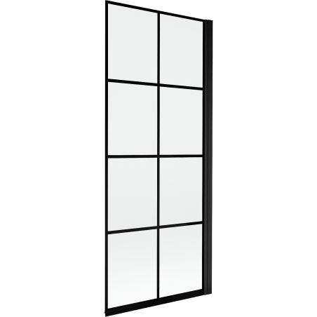 Mexen Mist Duschabtrennung 1-teilig rechts 80 x 150 cm, schwarz kariert, schwarz - 8A9-080-001-70-77-P