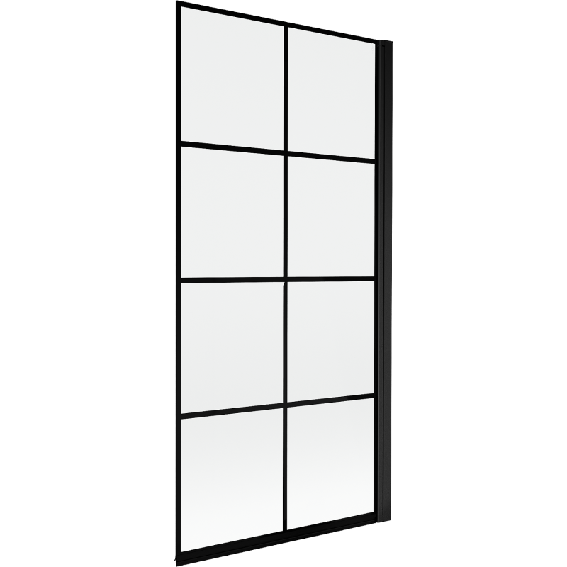 Mexen Mist Duschwand 1-flügelig rechts 90 x 150 cm, schwarzes Gitter, schwarz - 8A9-090-001-70-77-P