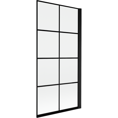 Mexen Mist Duschwand 1-flügelig rechts 90 x 150 cm, schwarzes Gitter, schwarz - 8A9-090-001-70-77-P