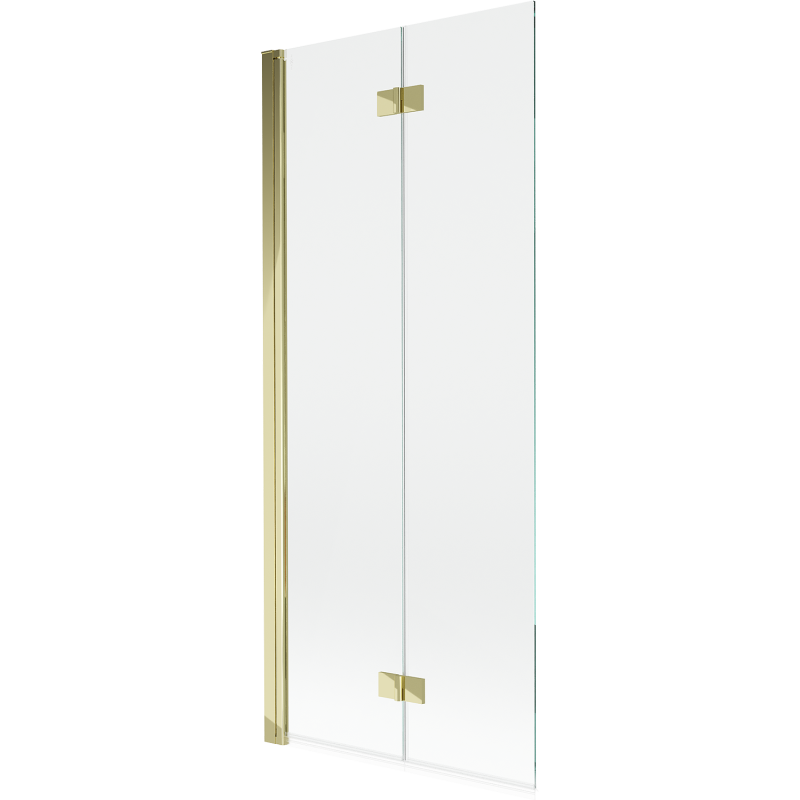 Mexen Mist 2-flügeliger Badewannen-Linksparavent 80 x 150 cm, transparent, gold - 8A9-080-002-50-00-L