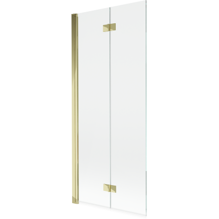 Mexen Mist 2-flügeliger Badewannen-Linksparavent 80 x 150 cm, transparent, gold - 8A9-080-002-50-00-L