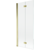 Mexen Mist 2-flügeliger Badewannen-Linksparavent 80 x 150 cm, transparent, gold - 8A9-080-002-50-00-L