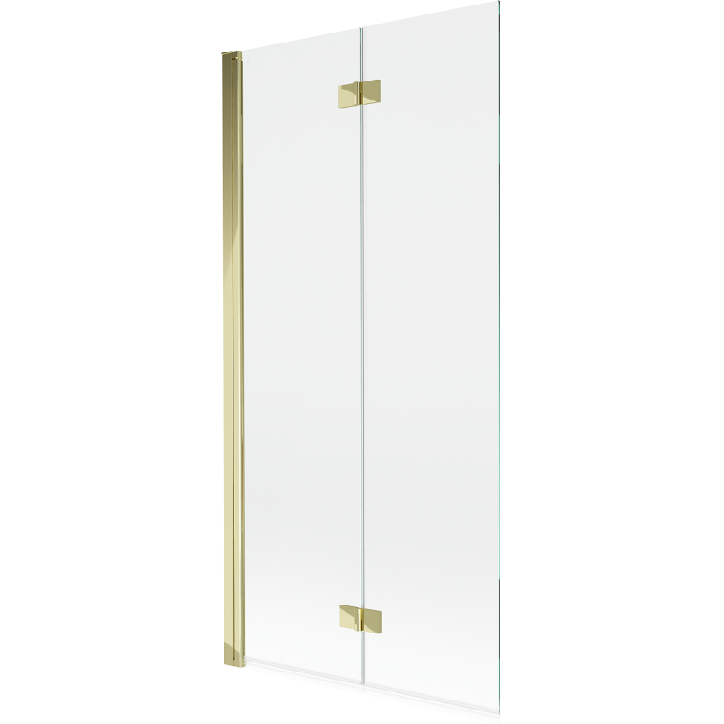 Mexen Mist Duschwand 2-flügelig links 90 x 150 cm, transparent, golden - 8A9-090-002-50-00-L