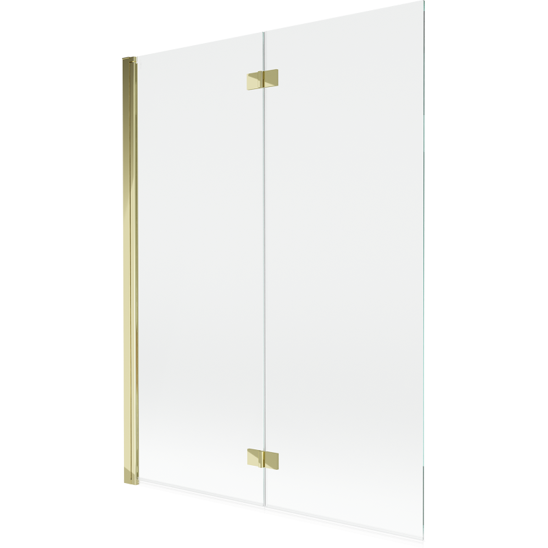 Mexen Mist Duschabtrennung, 2-flügelig, links, 130 x 150 cm, transparent, gold - 8A9-130-002-50-00-L