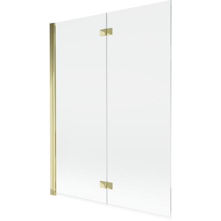 Mexen Mist Duschabtrennung, 2-flügelig, links, 130 x 150 cm, transparent, gold - 8A9-130-002-50-00-L