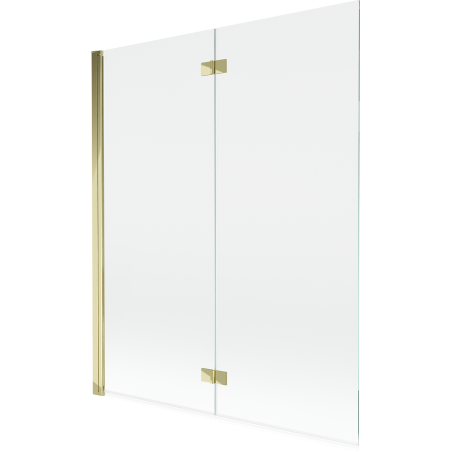 Mexen Mist Duschwand 2-flügelig links 140 x 150 cm, transparent, gold - 8A9-140-002-50-00-L