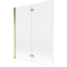 Mexen Mist Duschwand 2-flügelig links 140 x 150 cm, transparent, gold - 8A9-140-002-50-00-L