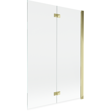 Mexen Mist zweiflügelige rechte Badewannenabtrennung 120 x 150 cm, transparent, gold - 8A9-120-002-50-00-P