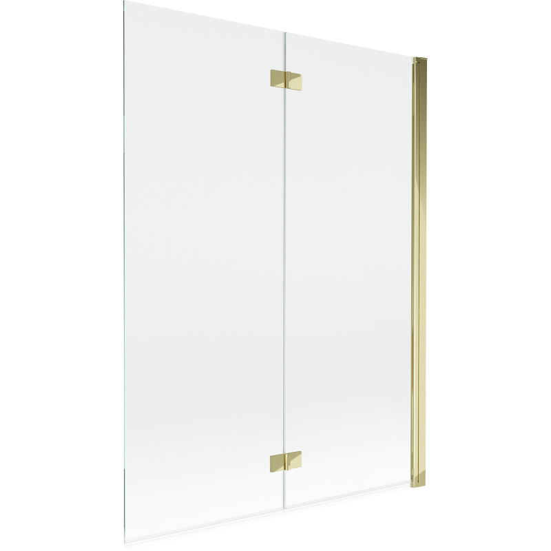 Mexen Mist Duschabtrennung 2-teilig rechts 130 x 150 cm, transparent, gold - 8A9-130-002-50-00-P