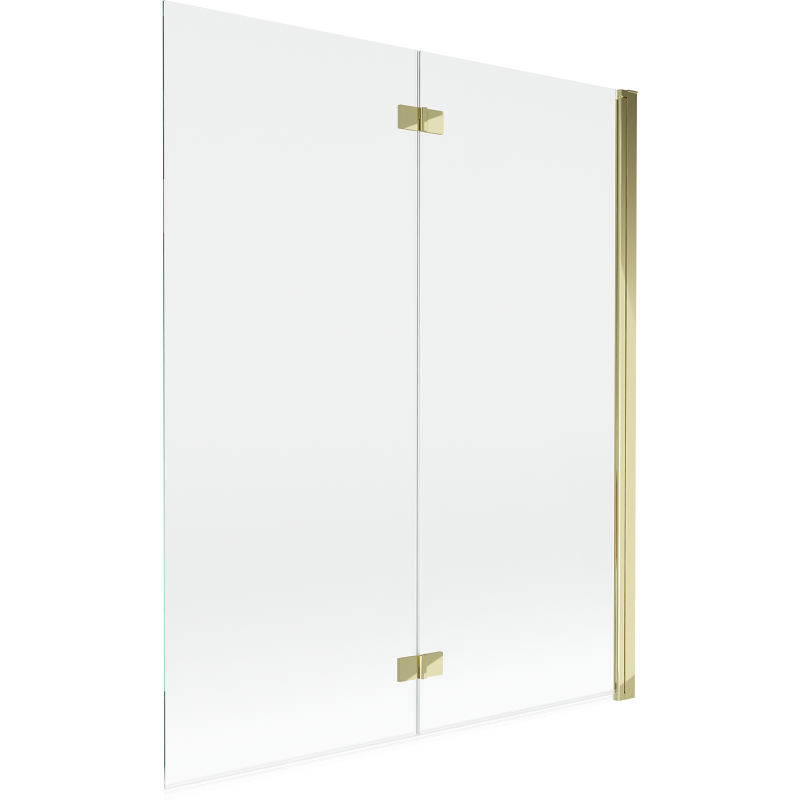 Mexen Mist Duschabtrennung zweiflügelig rechts 140 x 150 cm, transparent, gold - 8A9-140-002-50-00-P